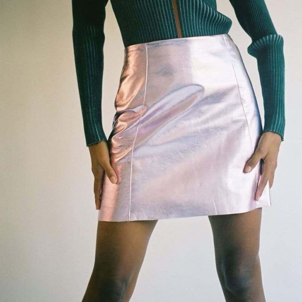 Francesca's Collections Silver Mini Skirt